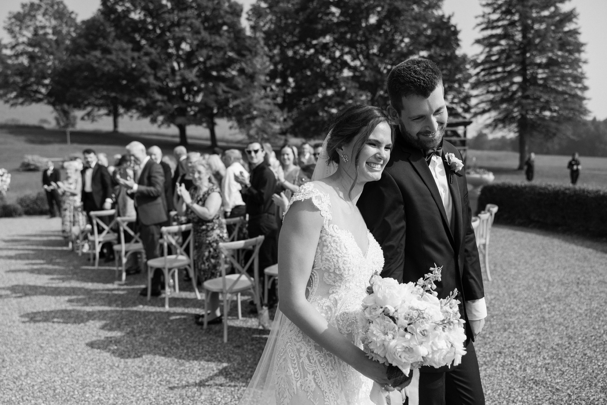 wedding ceremony at The Sablewood in Schoharie NY with couple getting married on a June wedding day